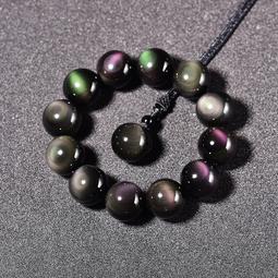 佛珠手串 天然佛珠彩虹眼黑曜石龍珠有求必應龍貔貅吊墜男女項鏈 歷史價格詳細信息