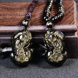 佛珠手串 天然佛珠節高水晶天然金曜石媚狐狐貍手鏈 情侶款手串 多規格可選男女首飾 歷史價格詳細信息