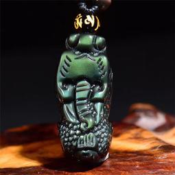 佛珠手串 天然佛珠東海水晶天然彩虹眼黑曜石圓肚直孔小貔貅配雙彩眼圓珠男女手串 歷史價格詳細信息