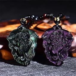 佛珠手串 天然佛珠東海水晶天然彩虹眼黑曜石圓肚直孔小貔貅配雙彩眼圓珠男女手串 歷史價格詳細信息