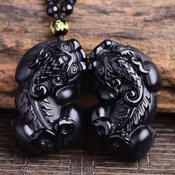 黑曜石磨砂款方本命佛項鍊 天然黑曜石生肖守護神方牌吊墜~善緣閣 歷史價格詳細信息