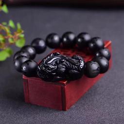 佛珠手串 天然佛珠東海水晶天然彩虹眼黑曜石圓肚直孔小貔貅配雙彩眼圓珠男女手串 歷史價格詳細信息