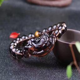 佛珠手串 天然佛珠黑曜石冰種貔貅彩眼金曜石情侶款平安扣吊墜男士項鏈女掛墜飾品 歷史價格詳細信息