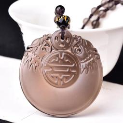 天然冰種黑曜石吊墜男女屬兔文殊普賢菩薩虎本命佛hu身本命年項鏈 歷史價格詳細信息