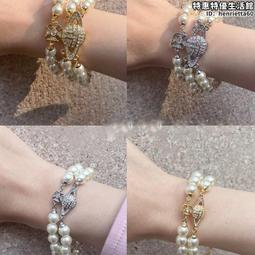 西太后vivienne雙層扣珍珠項鍊女時尚高級感星球兩層手鍊 歷史價格詳細信息