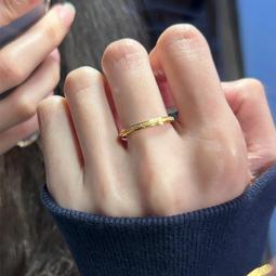 戒指紅色高級感戒指女ins疊戴百搭冷淡指環男士小眾設計感單身食指戒 歷史價格詳細信息