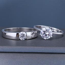 結婚戒指一對仿真對戒鑽戒活口扭臂女戒求婚結婚拍照道具送女友 歷史價格詳細信息