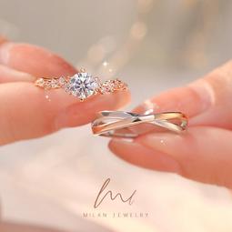 莫桑石情侶結婚訂婚鉑金對戒1克拉男女純銀戒指開口白金仿真鉆戒--鴻運飾品 歷史價格詳細信息