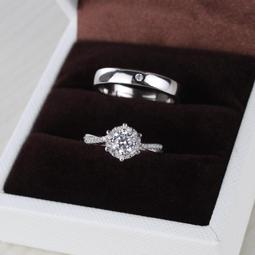 結婚對戒仿真一對假鑽戒婚禮儀式交換道具戒指情侶一克拉活口婚戒 歷史價格詳細信息