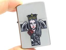 ZIPPO 天使與魔鬼鏡中人防風打火機 惡魔 骷髏頭 天使 魔鬼 天使 歌德 骷髏 復古鏡子 特別設計 歷史價格詳細信息