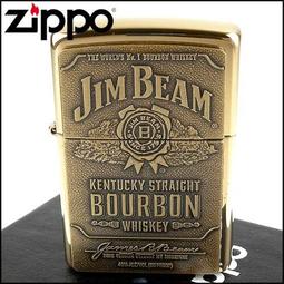【ZIPPO】美系~JIM BEAM金賓波本威士忌圖案貼飾打火機(黃銅款) 歷史價格詳細信息