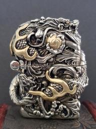 【小牛】日本手工復古龍打火機正品zippo煤油內膽火石定制純銀純銅刻字 歷史價格詳細信息