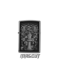 ZIPPO  西洋棋盤(黑銀+亮金)防風打火機 日本設計 ZA-3-145A 歷史價格詳細信息