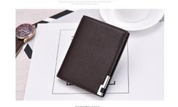 男士荔枝紋錢包短款豎款學生日系小超薄時尚潮牌簡約卡包韓【阿牛百貨】 歷史價格詳細信息