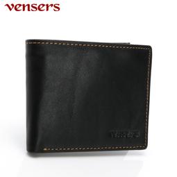 【vensers】小牛皮潮流個性皮夾~ 短夾多卡位 素色短夾 對折短夾 可放零錢 (TA302901黑色短夾) 歷史價格詳細信息