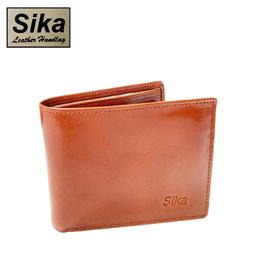 Sika 真皮100%義大利牛皮／男用皮夾／6卡片/雙層夾層 (淺咖啡色-A8253-01)【威奇包仔通】 歷史價格詳細信息