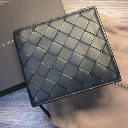 BOTTEGA VENETA 新款經典皮革大格編織男款雙折短夾 (黑色) 歷史價格詳細信息