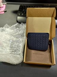 BOTTEGA VENETA BV Intrecciato 小羊皮編織翻蓋錢包/斜背包(深藍色) 歷史價格詳細信息