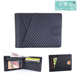 款碳纖男士錢包高級感rfid自動彈卡多卡位皮夾多功能金屬卡包 歷史價格詳細信息