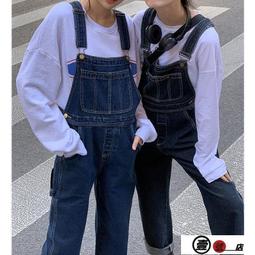 牛仔背帶褲女春季闊腿寬松新款高腰顯瘦直筒減齡小個子吊帶褲 歷史價格詳細信息