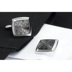 【99045】職業男女OFFICE ☆ STAR 玫瑰金，黑白格華麗高質感袖釦 歷史價格詳細信息