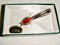 日本，領帶夾/首飾，鍍銀加天然材質，全品近乎全新。中古物品， 歷史價格詳細信息