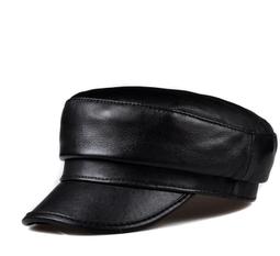 ~皮皮創~英倫風復古龐克重機搖滾真皮軍帽百搭個性中性帥氣時尚頭層牛皮平頂海軍帽鴨舌帽真皮報童帽 歷史價格詳細信息