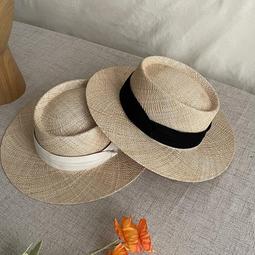 草帽年新款凹凸平頂草帽短檐蝴蝶結盆帽漁夫帽女夏季出游遮陽帽子 新品 歷史價格詳細信息
