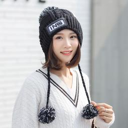【現貨】帽子女冬季韓版潮時尚貼佈毛線帽街頭百搭加厚保暖針織帽情侶護耳  露天拍賣 歷史價格詳細信息