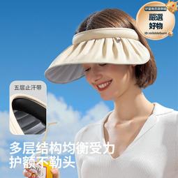 防曬帽子女夏季空頂透氣抗UV騎車遮陽帽字母變色顯臉小遮陽帽 歷史價格詳細信息