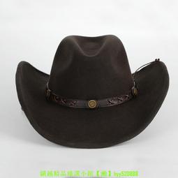 帽子 羊毛禮帽防水防皺西藏式西部牛仔帽咔嘰軟呢騎馬帽男女士出口原單 歷史價格詳細信息