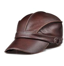 ~皮皮創~英倫風復古毛絨護耳棒球帽 極簡百搭頭層牛皮鴨舌帽旅行休閒帽出遊滑雪帽 護耳兩用可反折 歷史價格詳細信息