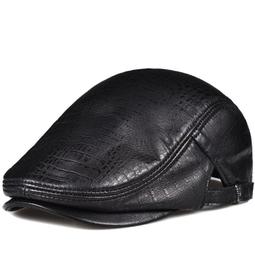 ~皮皮創~純手工真皮軍帽 秋冬防風保暖護耳滑雪帽百搭個性帥氣時尚中性厚實頭層牛皮平頂帽 歷史價格詳細信息