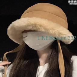 毛茸茸加厚蒙古帽女生蓬鬆毛絨顯瘦顯臉小漁夫帽純色高級感盆帽潮 歷史價格詳細信息
