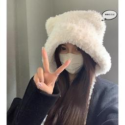 可愛毛乎兔子耳朵帽子女秋冬新款包頭帽卡通防寒保暖護耳毛絨帽子 歷史價格詳細信息