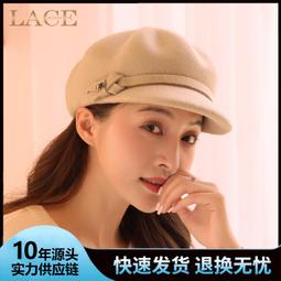 秋冬羊毛呢八角帽女韓版潮英倫復古時尚金屬扣貝雷帽文藝報童帽子 歷史價格詳細信息