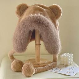 可愛小熊耳朵帽子女秋冬季韓版ins時尚漁夫帽顯臉小羊羔毛水桶帽#促銷 #現貨 #可開發票 歷史價格詳細信息