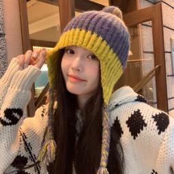 毛線帽女秋冬季韓版百搭顯臉小針織帽網紅日系大頭圍保暖護耳帽子 (滿599元免運) 歷史價格詳細信息