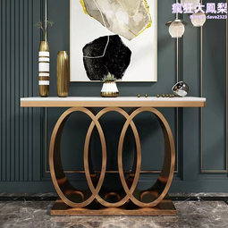 意式輕奢大理石茶几高端酒店大堂巖板邊幾不鏽鋼大小圓形茶几組合 歷史價格詳細信息