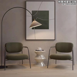 北歐單椅子設計師休閒椅奶油風實木休閒椅簡約復古沙發椅 歷史價格詳細信息