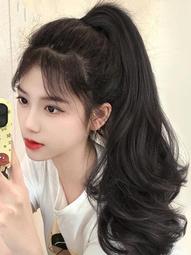 馬尾假發女高馬尾抓夾款挑染水波紋長卷發無痕自然蓬松增發量仿真 歷史價格詳細信息