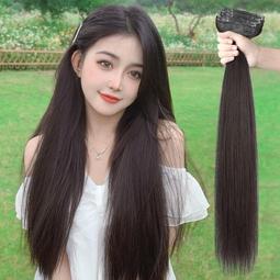 促銷假發一式直發u型中長發隱形無痕增發量蓬松接發短發接長發 歷史價格詳細信息