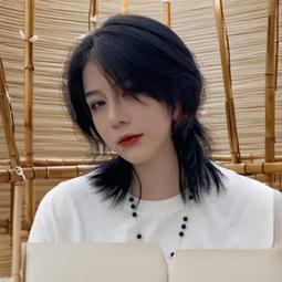 假發女狼尾鯔魚頭cos男女武士短直發網紅霧霾藍超A中分蓬松全頭 歷史價格詳細信息