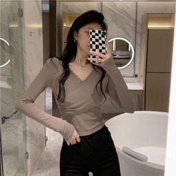 台灣現貨秋季新款女裝T恤簡約寬松百搭長袖女圓領慵懶上衣薄款個性打底衫 韓版女生T恤  露天市集  全台最大的網路購物市集 歷史價格詳細信息