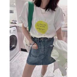 台灣現貨春夏白t恤女y2k冰淇淋印花寬鬆學生短袖休閒上衣 歷史價格詳細信息