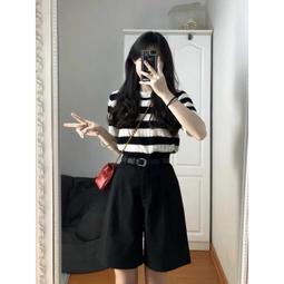 台灣現貨條紋卡通寬鬆短袖睡衣女夏季新款韓版網紅少女風休閒家居服連身褲 歷史價格詳細信息