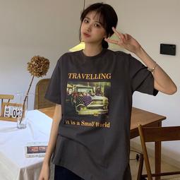 台灣現貨【 ????????????????????????????????????】美式復古 Oversize寬鬆 小羊印花 短T 短踢 圓領 落肩 寬鬆 歷史價格詳細信息