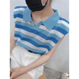 台灣現貨polo領冰絲針織衫女夏季薄款設計感小眾寬鬆短袖t恤上衣  露天市集  全台最大的網路購物市集 歷史價格詳細信息