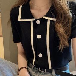 台灣現貨MA條紋鏤空針織長袖T恤女夏薄款罩衫設計感小眾法式寬鬆防曬衫上衣  露天市集  全台最大的網路購物市集 歷史價格詳細信息