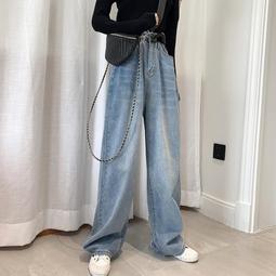 台灣現貨高腰闊腿牛仔褲 女 顯瘦 垂墜感 柔軟 寬鬆 大尺碼 泫雅 直筒 拖地長褲 簡約時尚女裝  露天市集  全台最大 歷史價格詳細信息